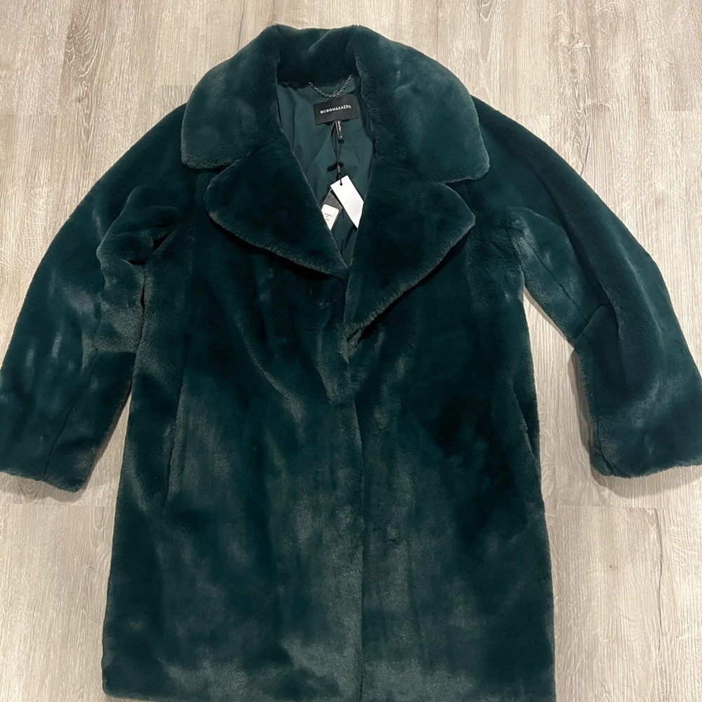 NWT BCBG faux fur coat